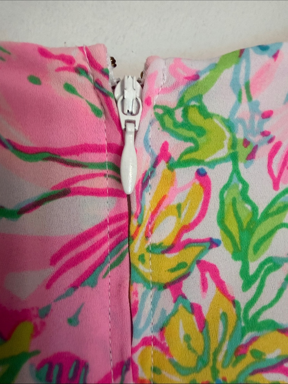 Lilly Pulitzer Pink Floral Midi Dress with Green & Blue Accents - Picture 7 of 9